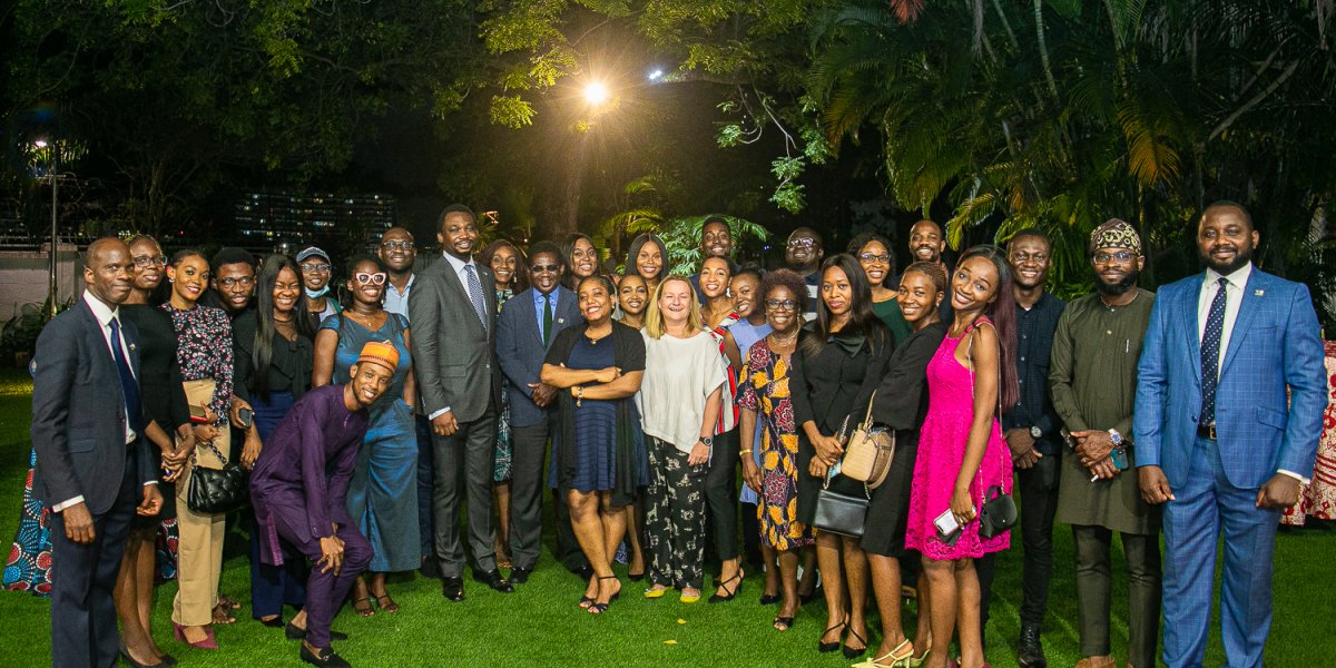 Nigeria Oxbridge group posing for a photo outside