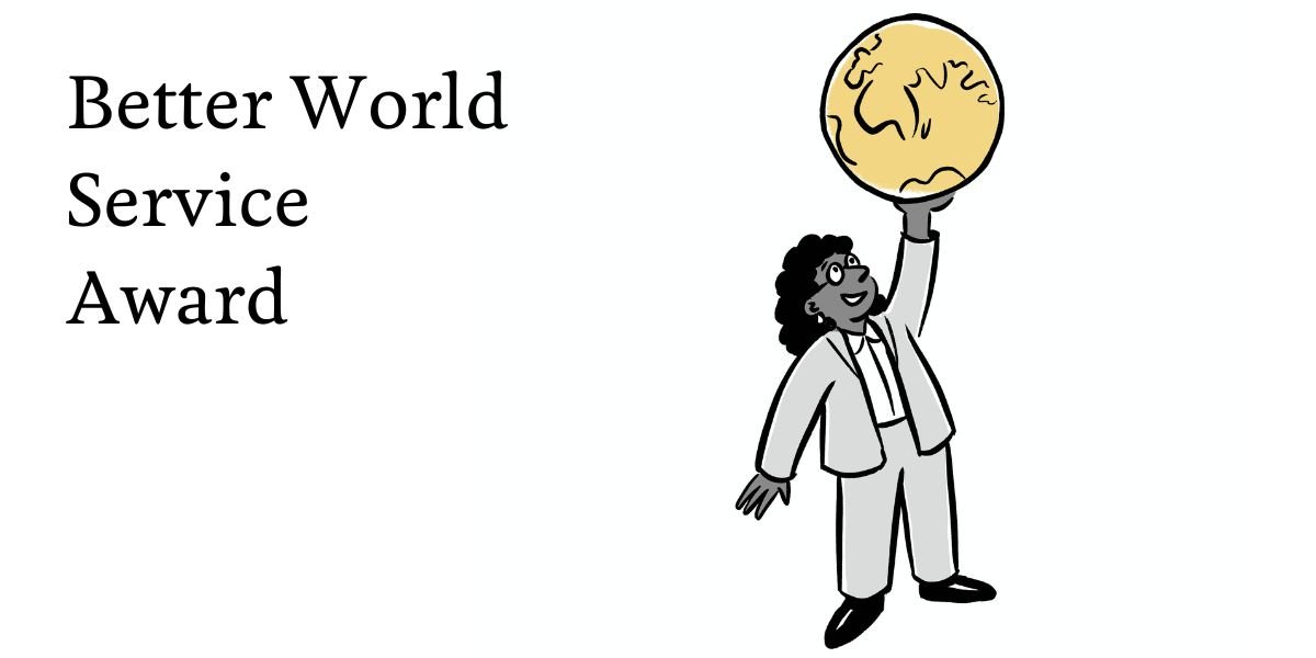 Illustration of a person holding up a globe of the world in their left hand