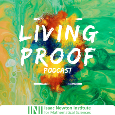Living Proof podcast logo, Isaac Newton Institute for Mathematical Sciences