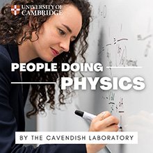 People Doing Physics podcast logo, by the Cavendish Laboratory