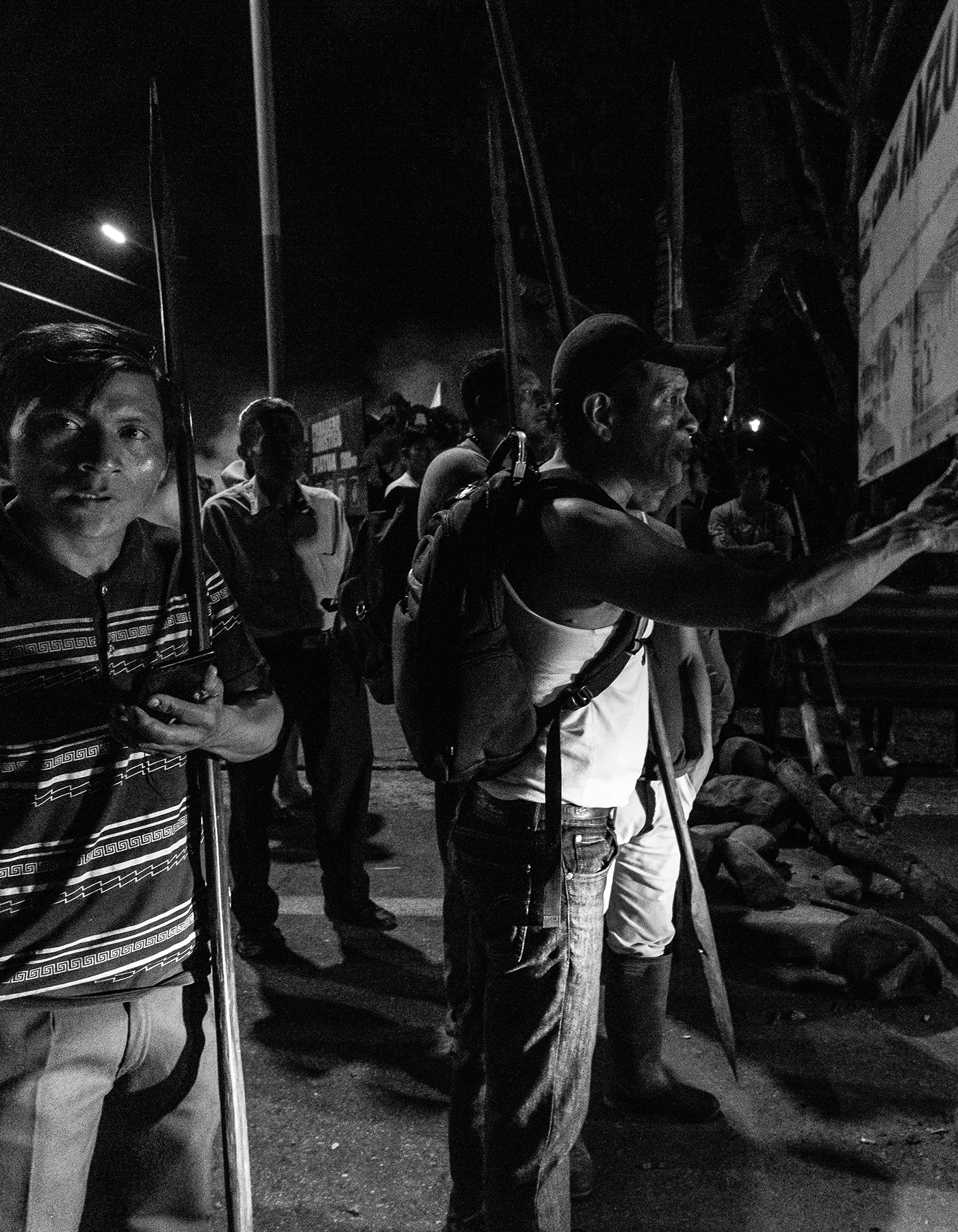 A roadblock in Pastaza, in protest against extractive companies that intend to plunder their ancestral lands of the Ecuadorian A
