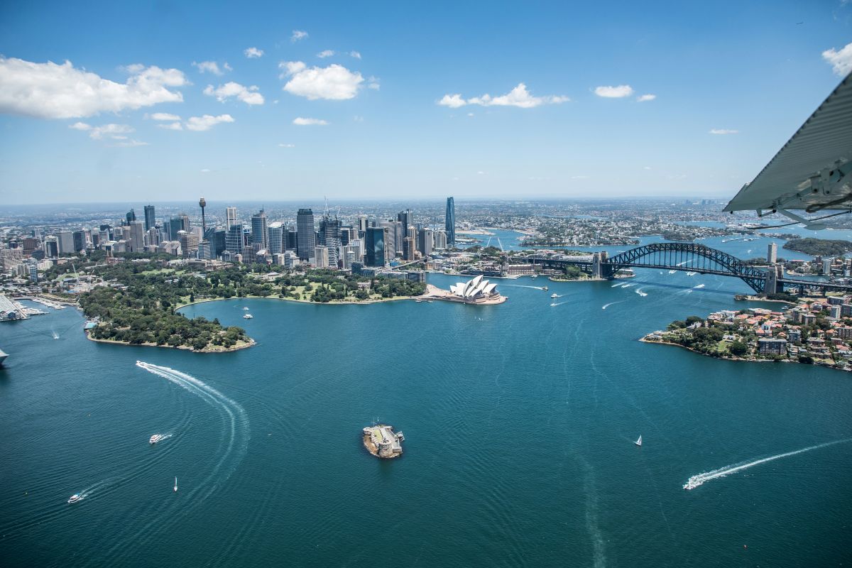 View of Sydney from a small plane