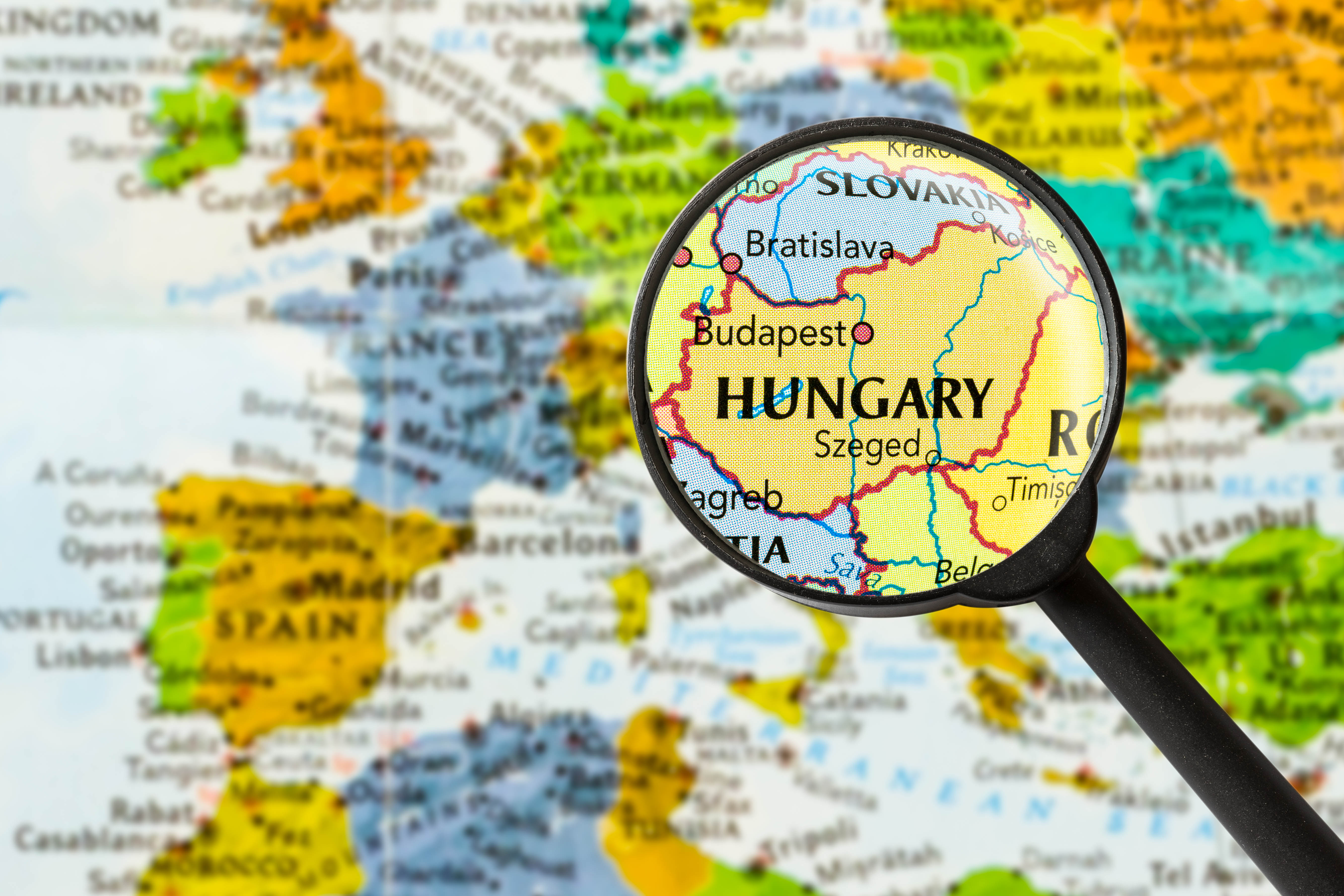 Hungary on a map