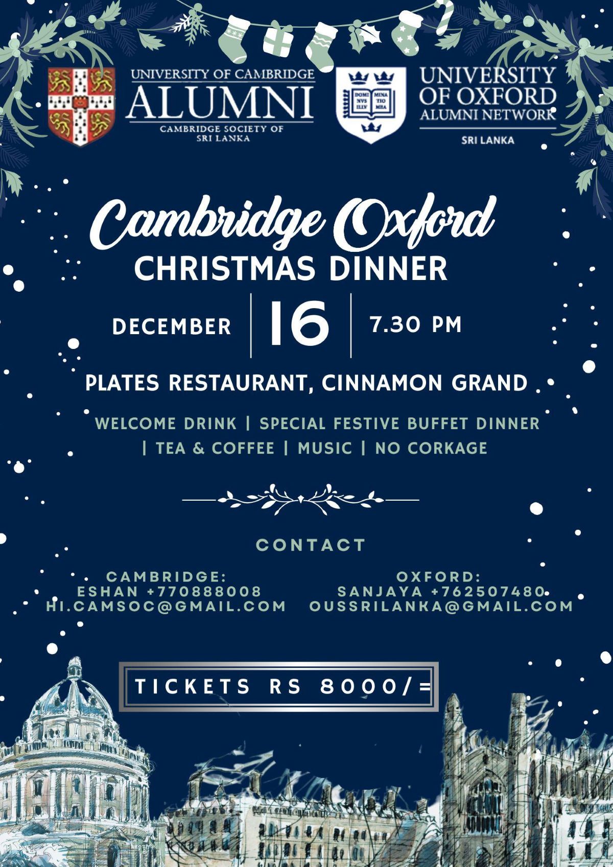 Flyer detailing the event taking place on 16 December