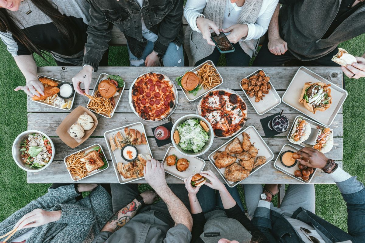 A table full of food