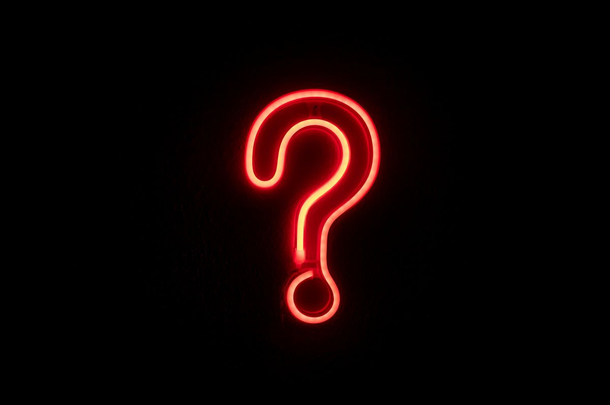 Neon question mark
