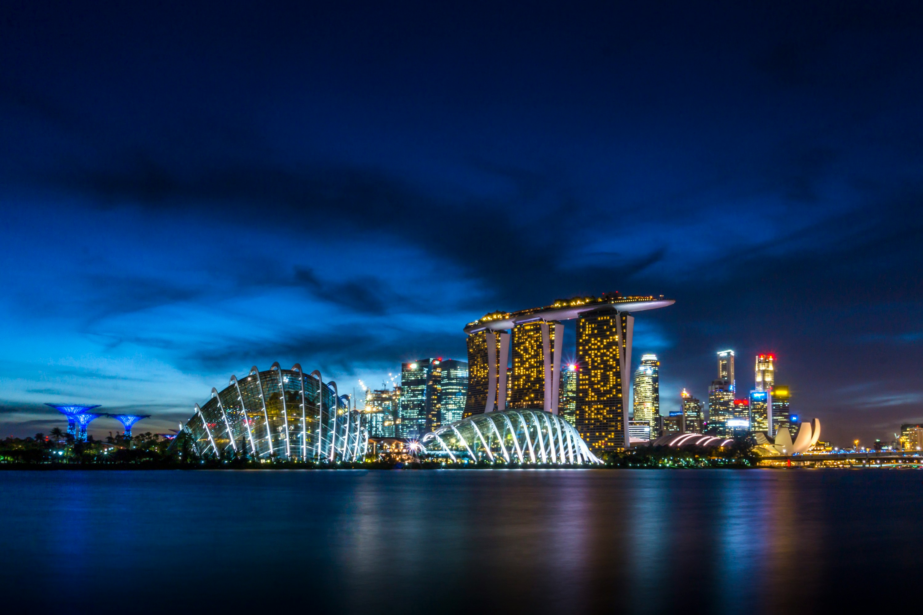 Photo of Singapore skyline in the evening