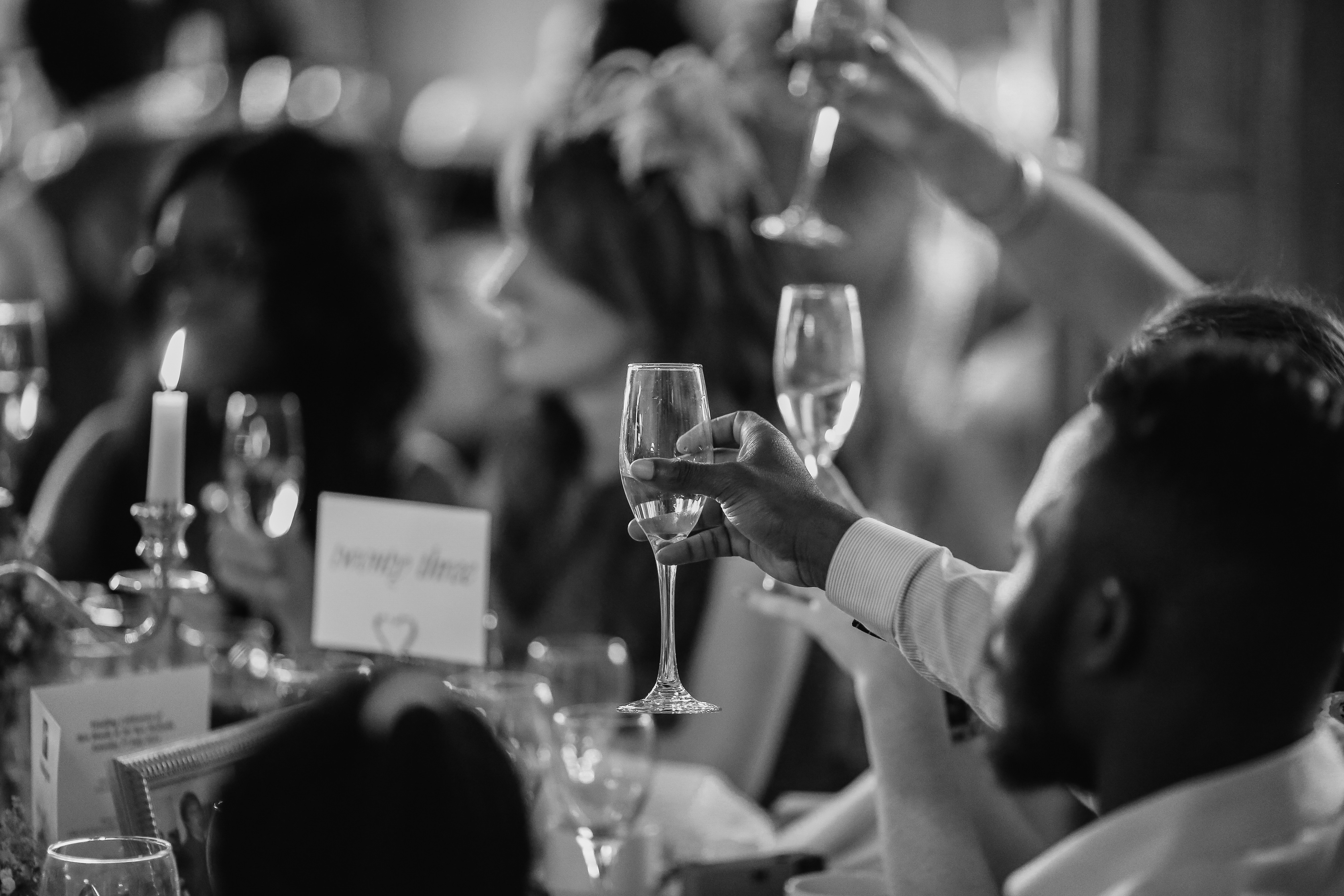 Drinks raised at dinner