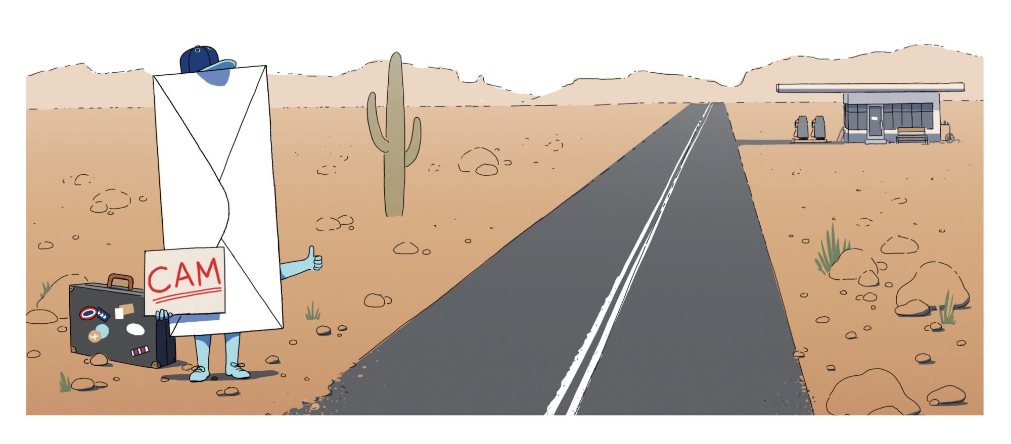 A letter hitch-hiking