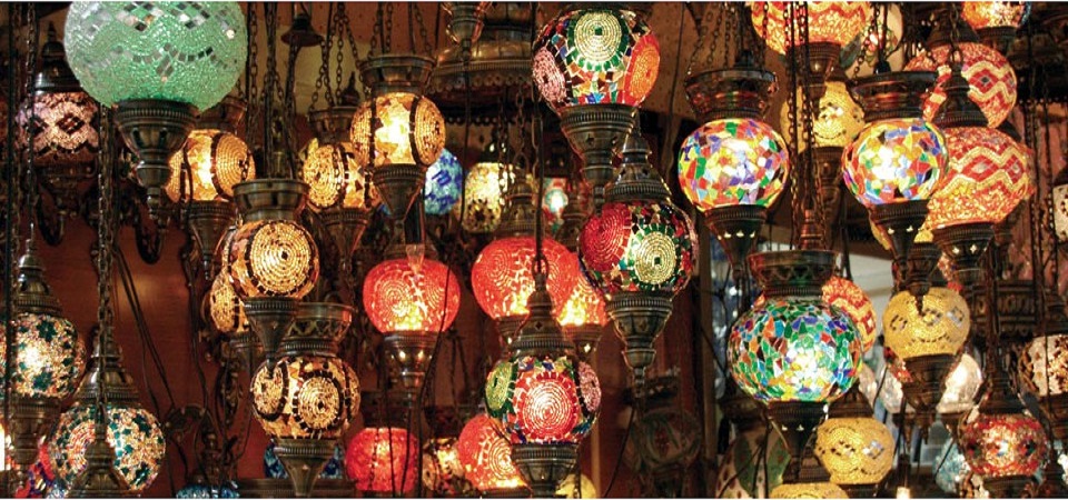 Lamps for sale in the Grand Bazaar
