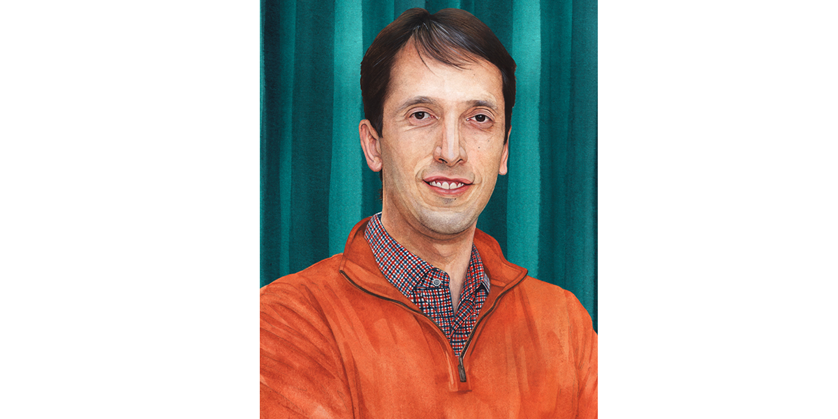 Illustration of Professor Xavier Moya.