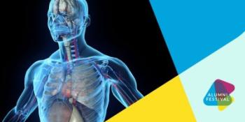 Computer generated 3D model of a human torso with transparent skin