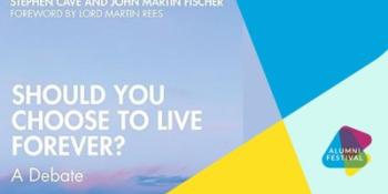 Lecture slide with the title 'Should you choose to live forever? A debate'.'