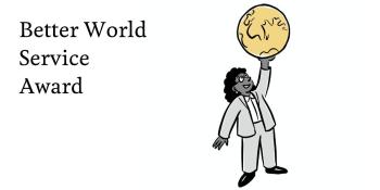 Illustration of a person holding up a globe of the world in their left hand