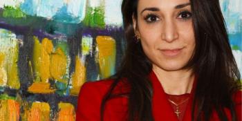 heba bevan against a colourful background