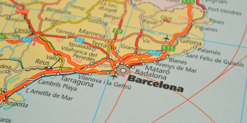 Map showing Barcelona