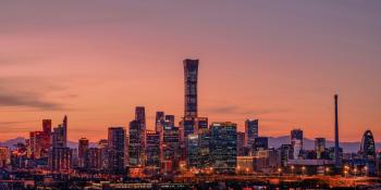 Photograph of Beijing skyline during sunset