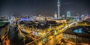 Berlin skyline at night