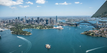 View of Sydney from a small plane