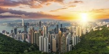 Hong Kong skyline at sunset