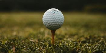 Golf ball on a tee