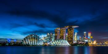 Photo of Singapore skyline in the evening