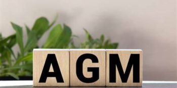 Wooden letter blocks spell out AGM