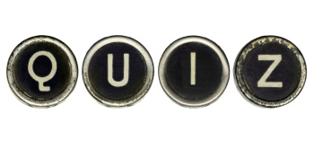 The word quiz spelt out in circled letters