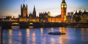Westminster lit up at dusk