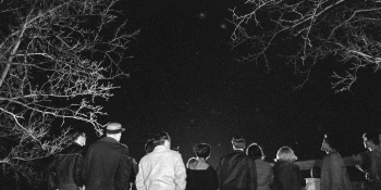 People watching lights in the sky