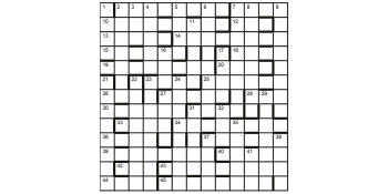 CAM 103's crossword grid - not yet completed.