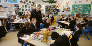 Teacher and students in classroom