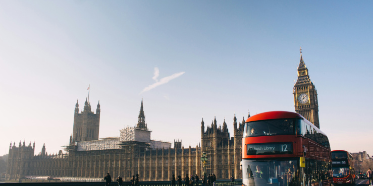 Clear sky over Parliament in London