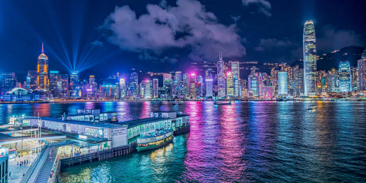 Hong Kong skyline at night