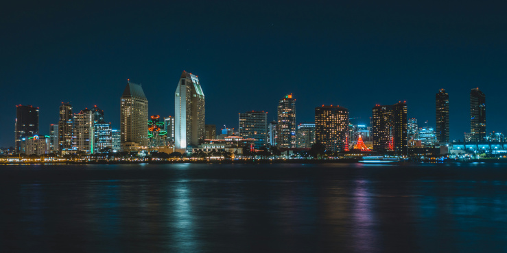 Night time San Diego Skyline