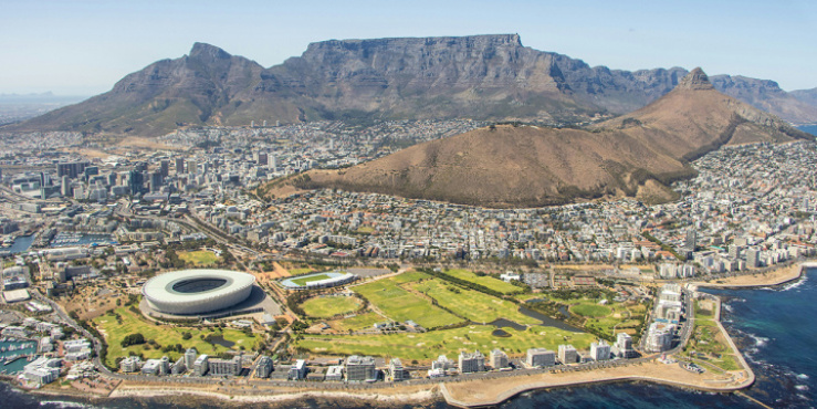 An aerial view of Cape Town.