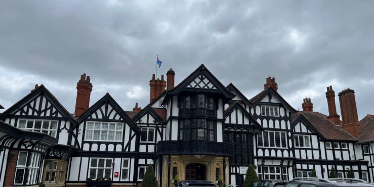 The Petwood Hotel below grey skies