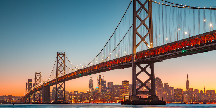 Golden Gate Bridge at sunset