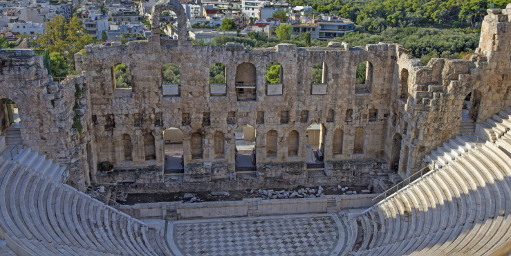 Ancient Theatre ruins in Athens