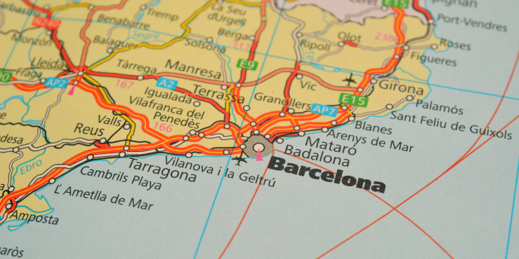 Map showing Barcelona