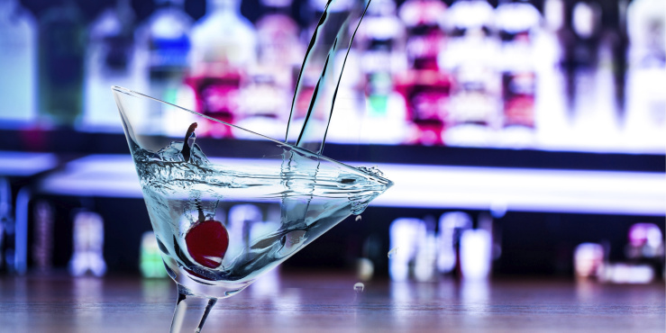 cocktail glass and drink