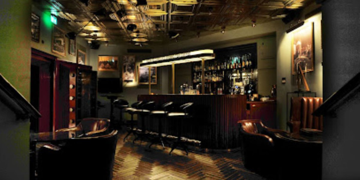 Interior of the Gold Bar, venue for the event.