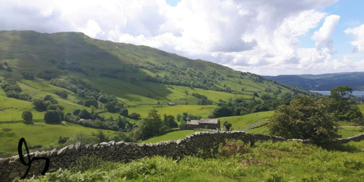 A view of rolling hills in Cumbria