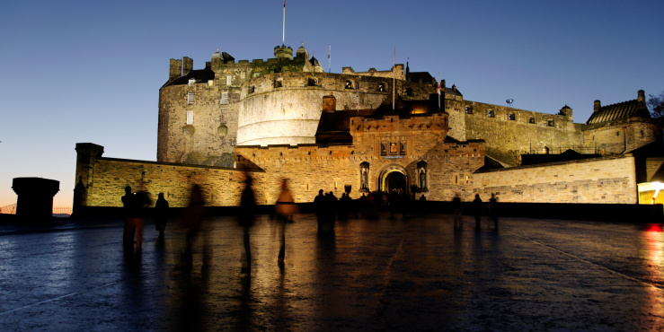 An evening view of Edinburgh Castle