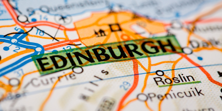 Edinburgh on a map