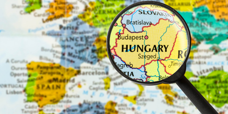 Hungary on a map