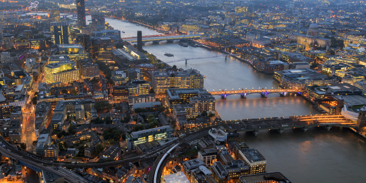 Early evening London skyline