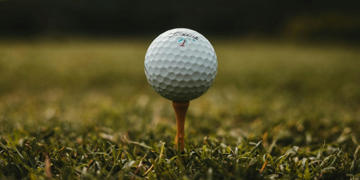 Golf ball on a tee
