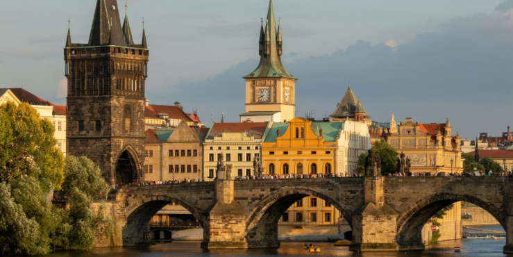 View of the Prague Skyline