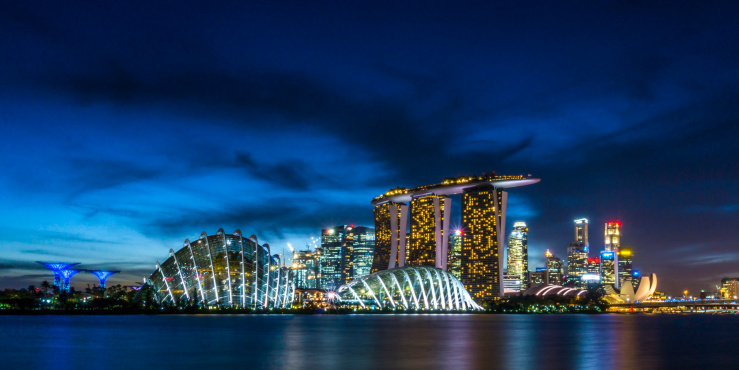 Photo of Singapore skyline in the evening